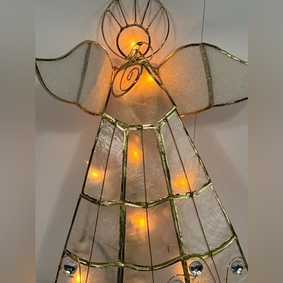 Vintage Capiz Shell Angel Tree Topper Lights Up By Kurt Adler - In Box - Picture 7 of 7